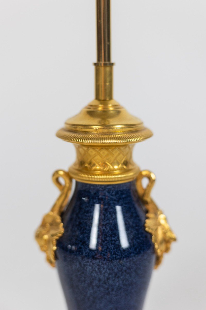 Lampe En Porcelaine Et Bronze, Circa 1880, LS5210151B-photo-3