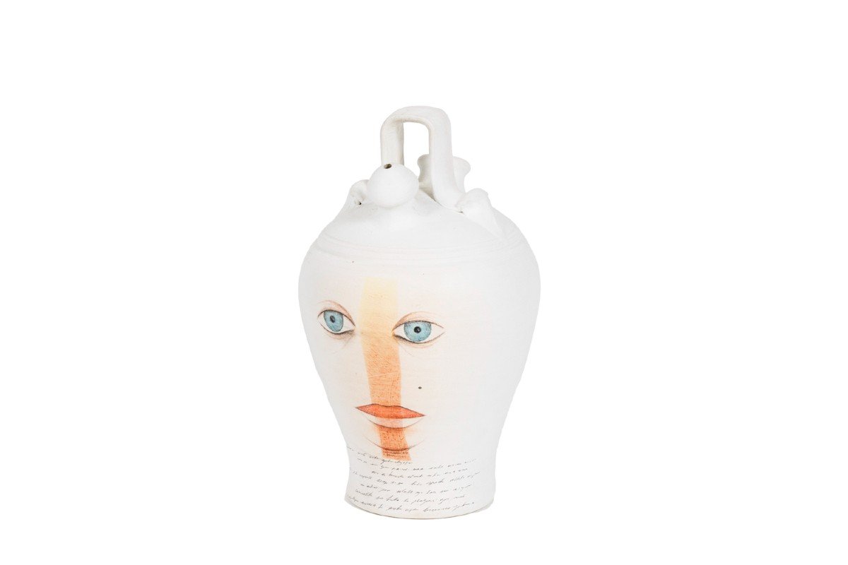 Vase In Painted Terracotta, Contemporary Work, Ls5437153c