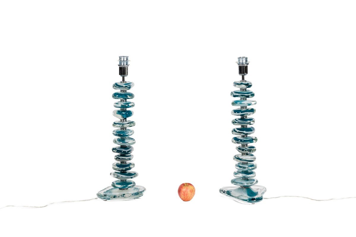Pair Of Lamps In Glass Of Murano, Contemporary Work, Ls5485734d-photo-6