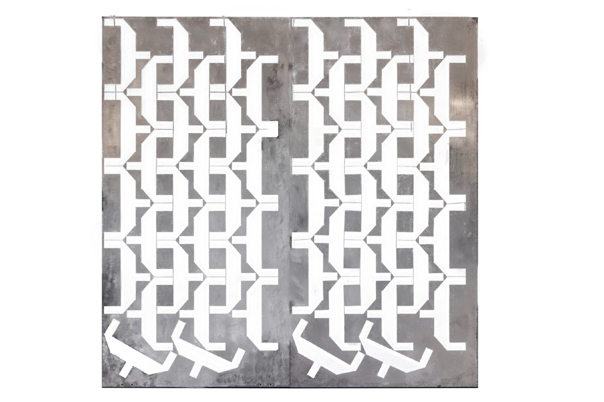 Pair Of Panels In Cast Aluminum, 1970s, Ls5541500/1