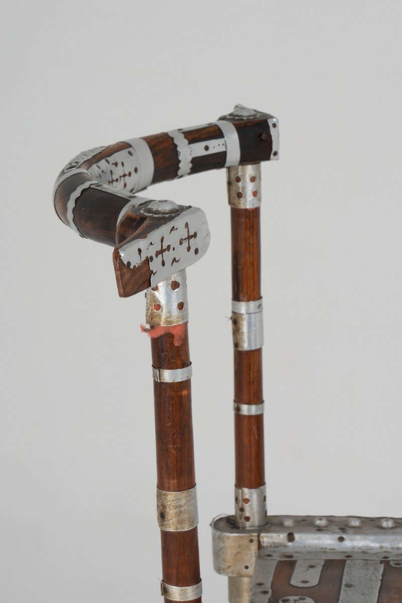 Chair With Hammered Metal Decoration, Twentieth Century, Ls5292183c-photo-6