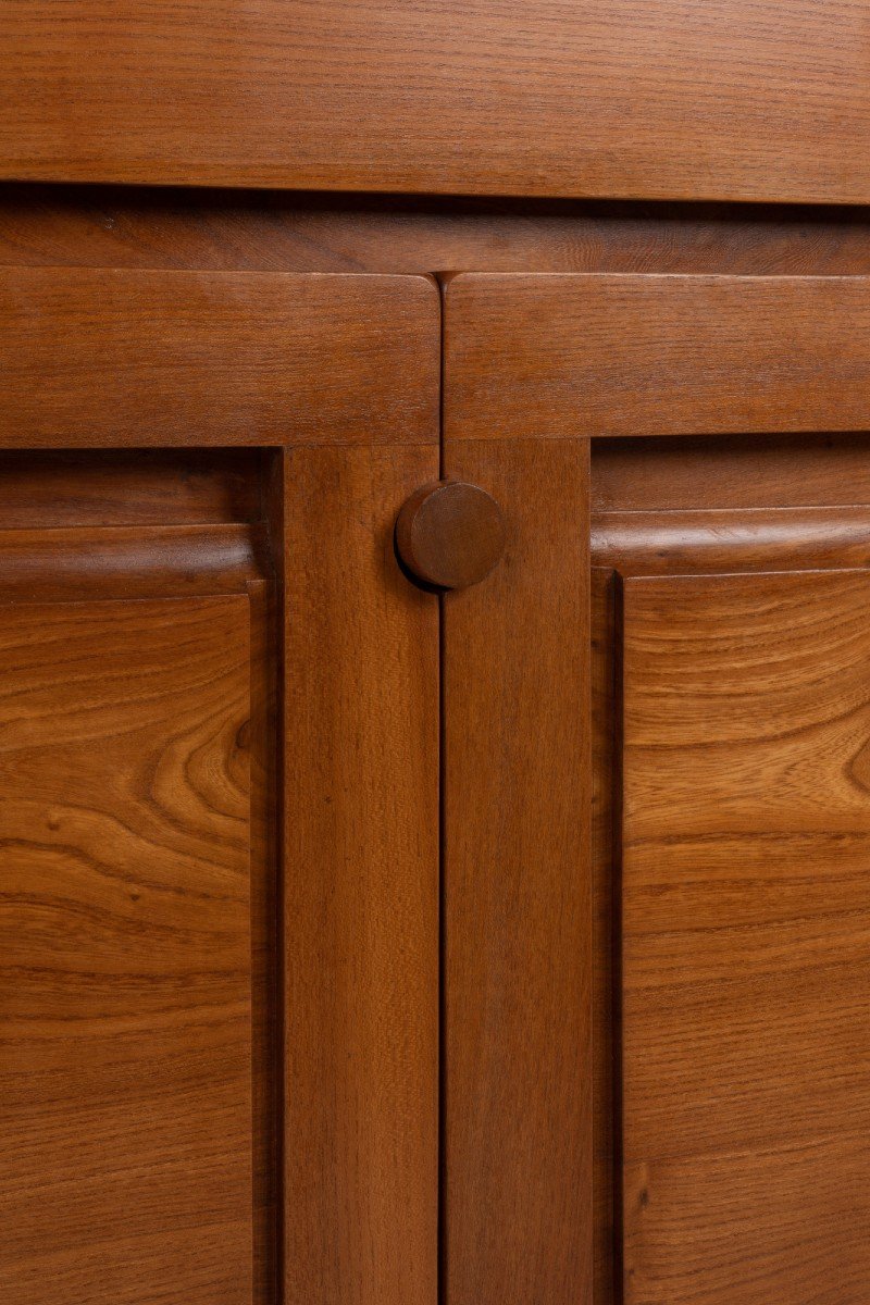 Maison Seltz, Sideboard In Blond Solid Elm, 1960s, Ls56182509b-photo-8