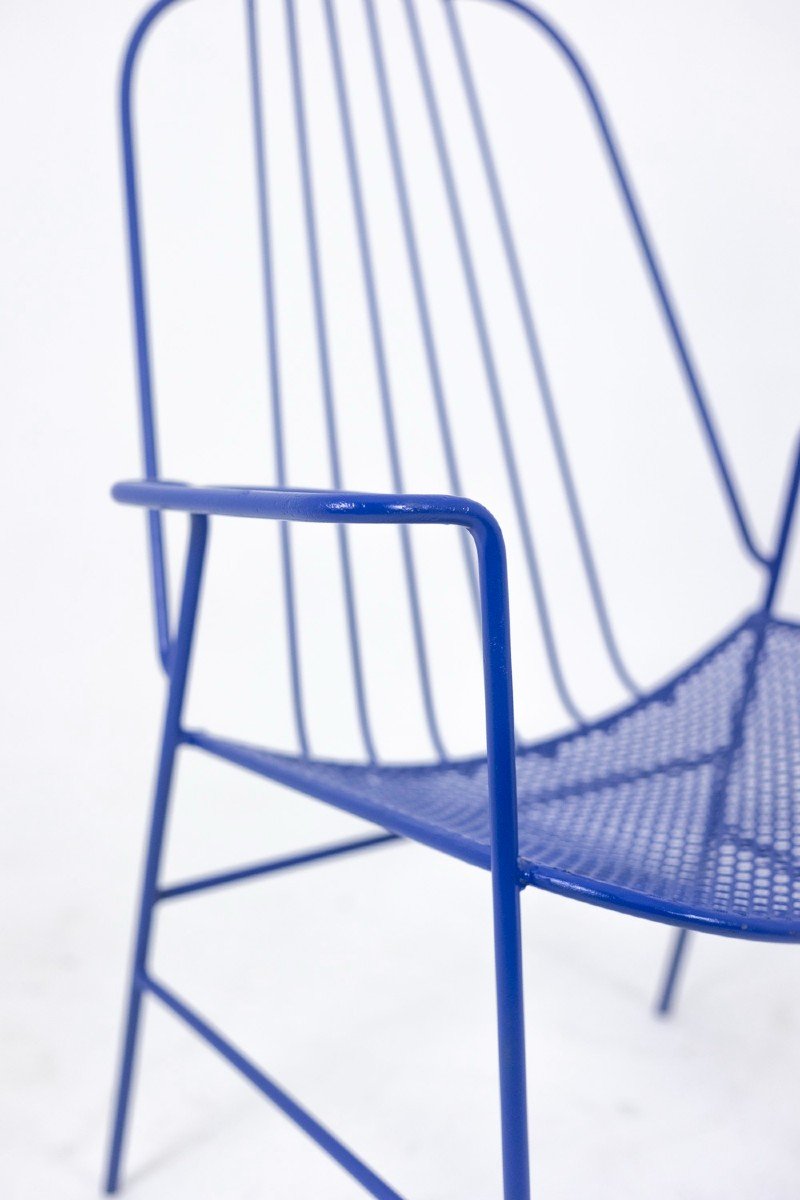 Pair Of Openwork Iron Armchairs, 1960s, Ls5187436b-photo-3