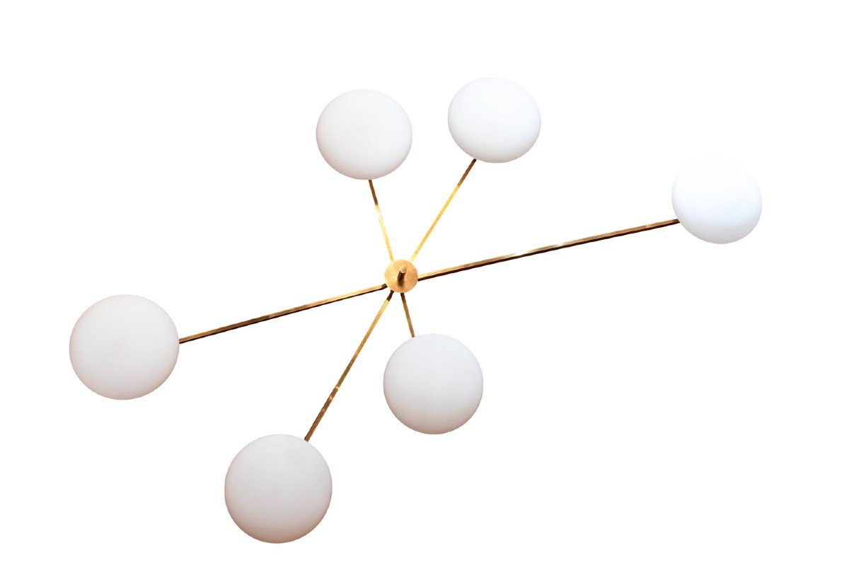 Wall Lamp, Or Suspension, With Six Sconces, Contemporary Work, Ls57381354a