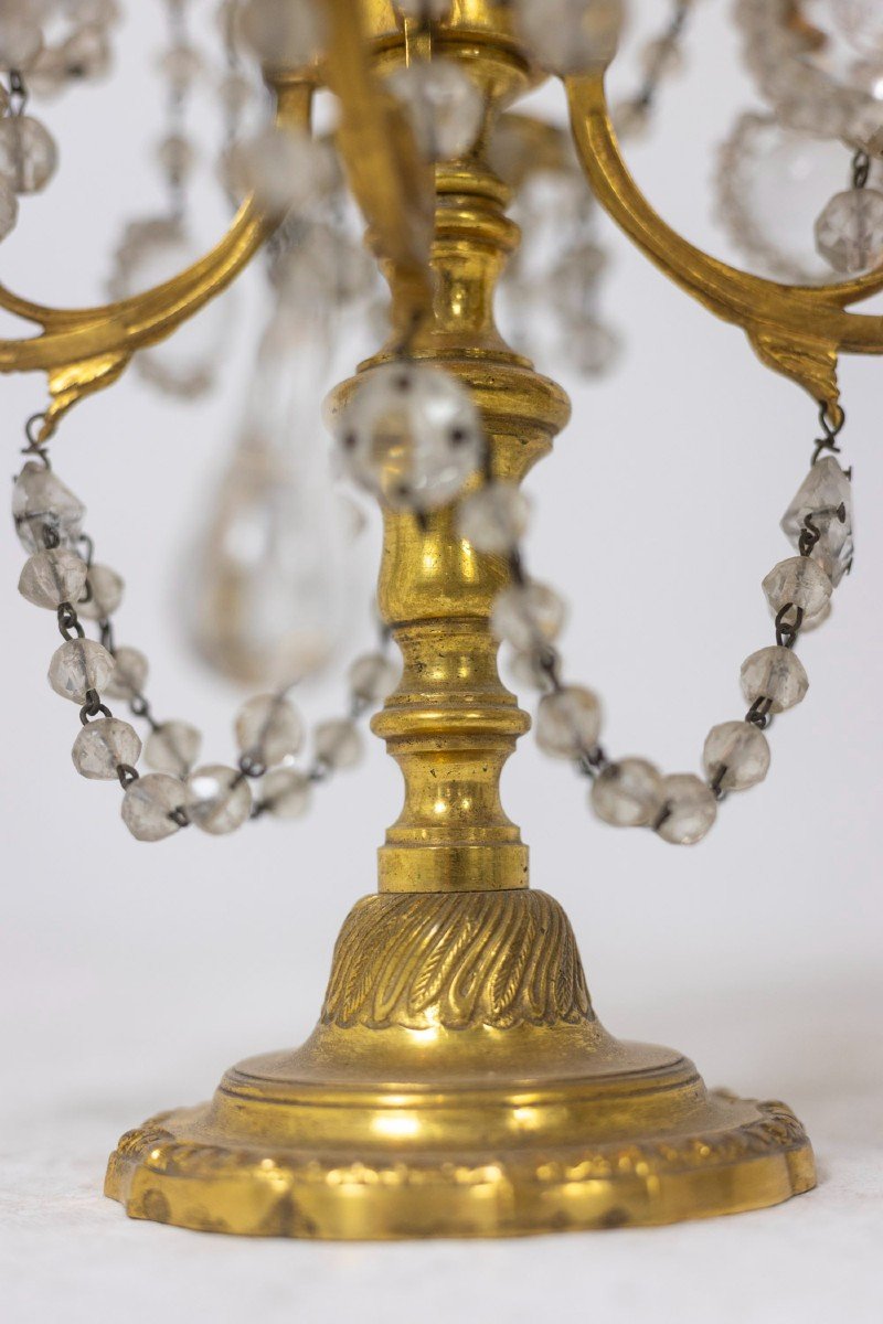 Paire De Girandoles De Style Louis XVI En Bronze Et Cristal, Circa 1900, LS5780369C-photo-2