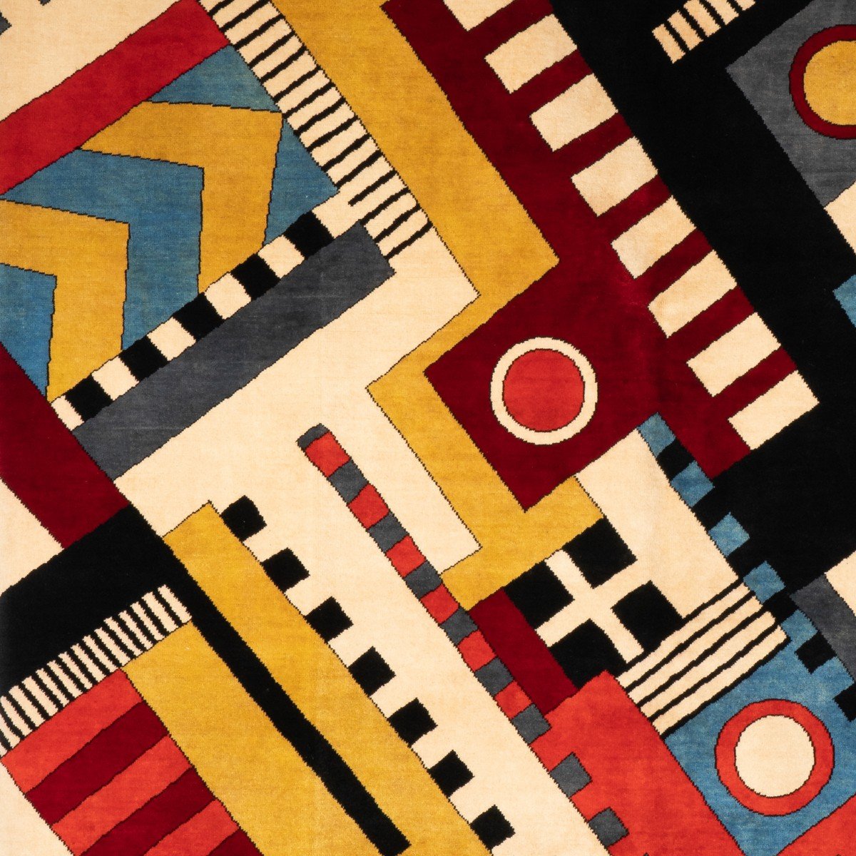 Carpet, Or Tapestry, With Geometric Patterns And In Wool. Contemporary Work.-photo-2