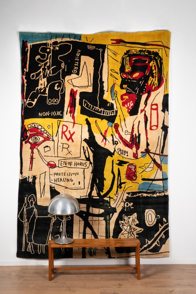 D’après Jean-michel Basquiat, Tapis, ou tapisserie	« Melting Point Of Ice ». Travail contemporain-photo-4