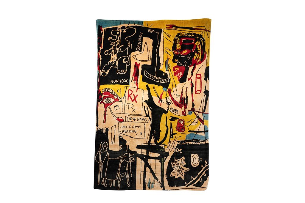 D’après Jean-michel Basquiat, Tapis, ou tapisserie	« Melting Point Of Ice ». Travail contemporain