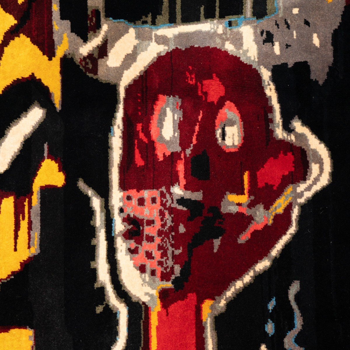 According To Jean-michel Basquiat. Carpet, Or “notary” Tapestry. Contemporary Work.-photo-4