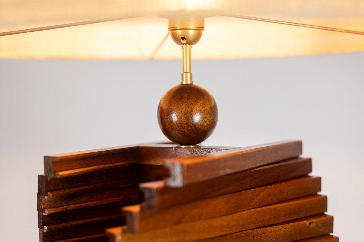 Wooden Lamp Base, Sculptural. 1980s-photo-4