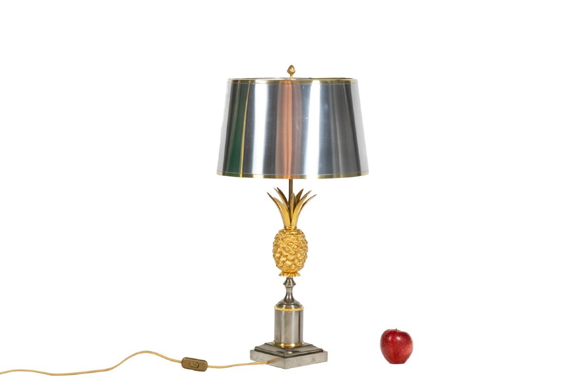 Charles House. Lamp In Gilt Bronze And Sheet Metal. 1970s