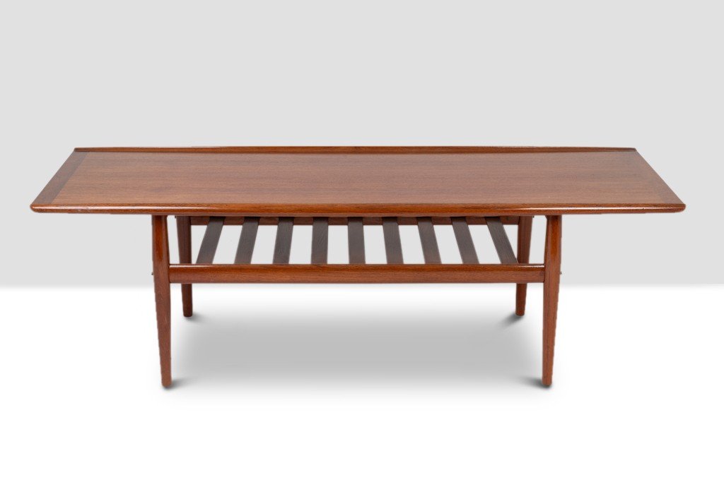 Grete Jalk Pour Glostrup. Table Basse « Gj106 » En Teck. Années 1960.-photo-3