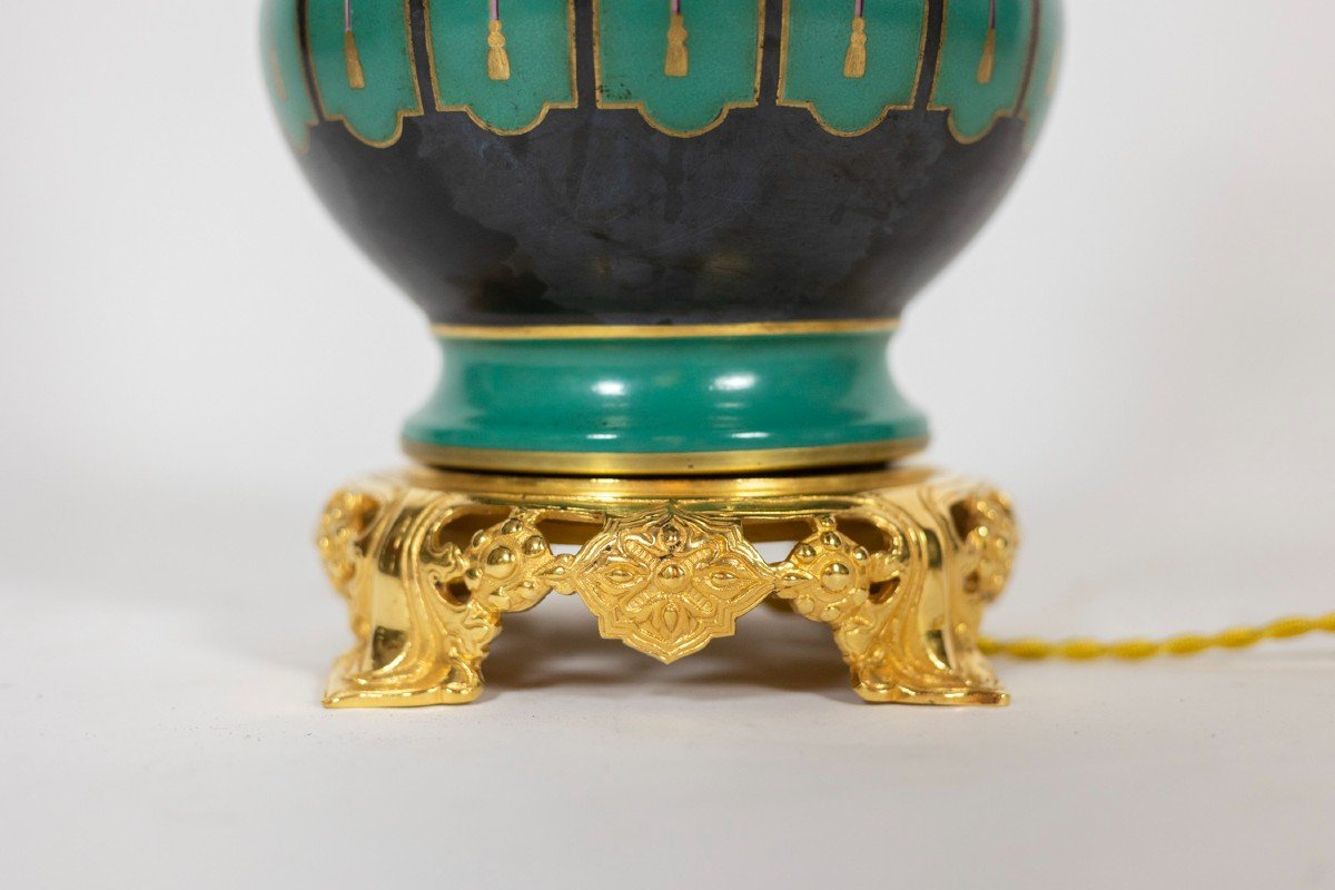 Pair Of Paris Porcelain And Gilt Bronze Lamps. Circa 1850.-photo-1