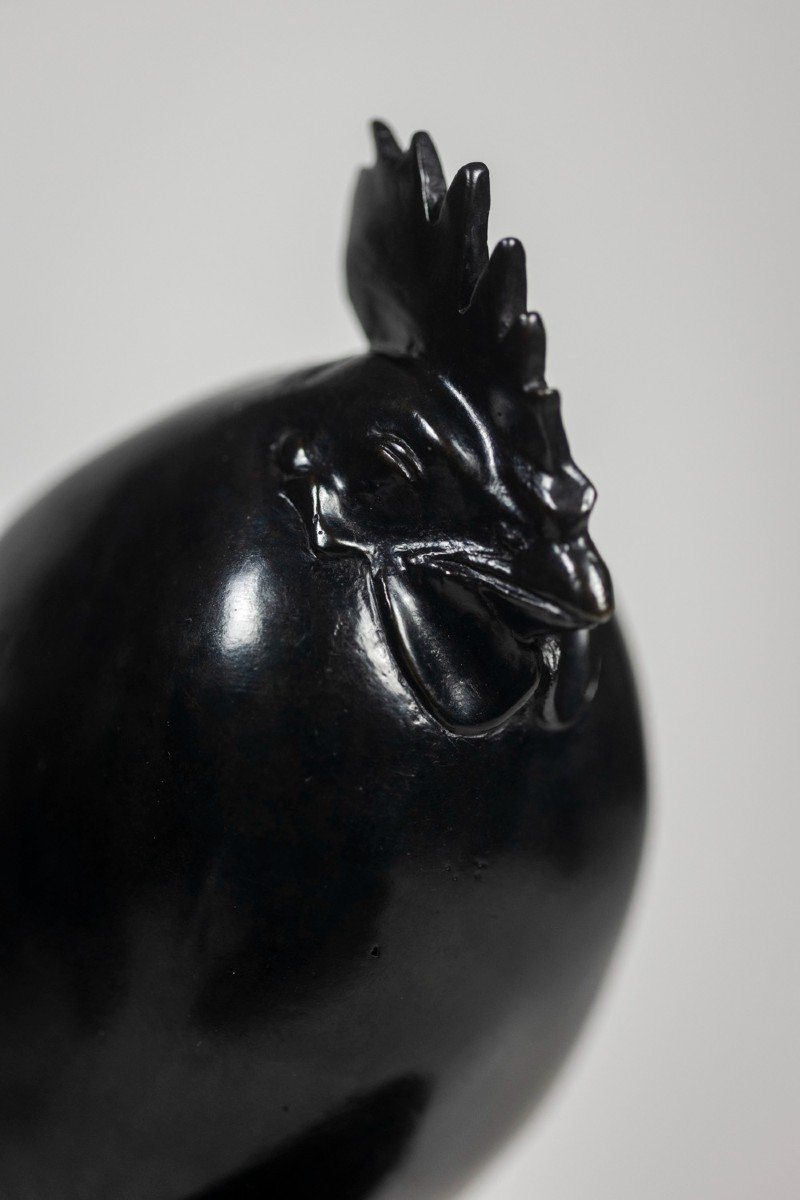 François Pompon. « Coq Dormant », Bronze, Tirage De 2006.-photo-8