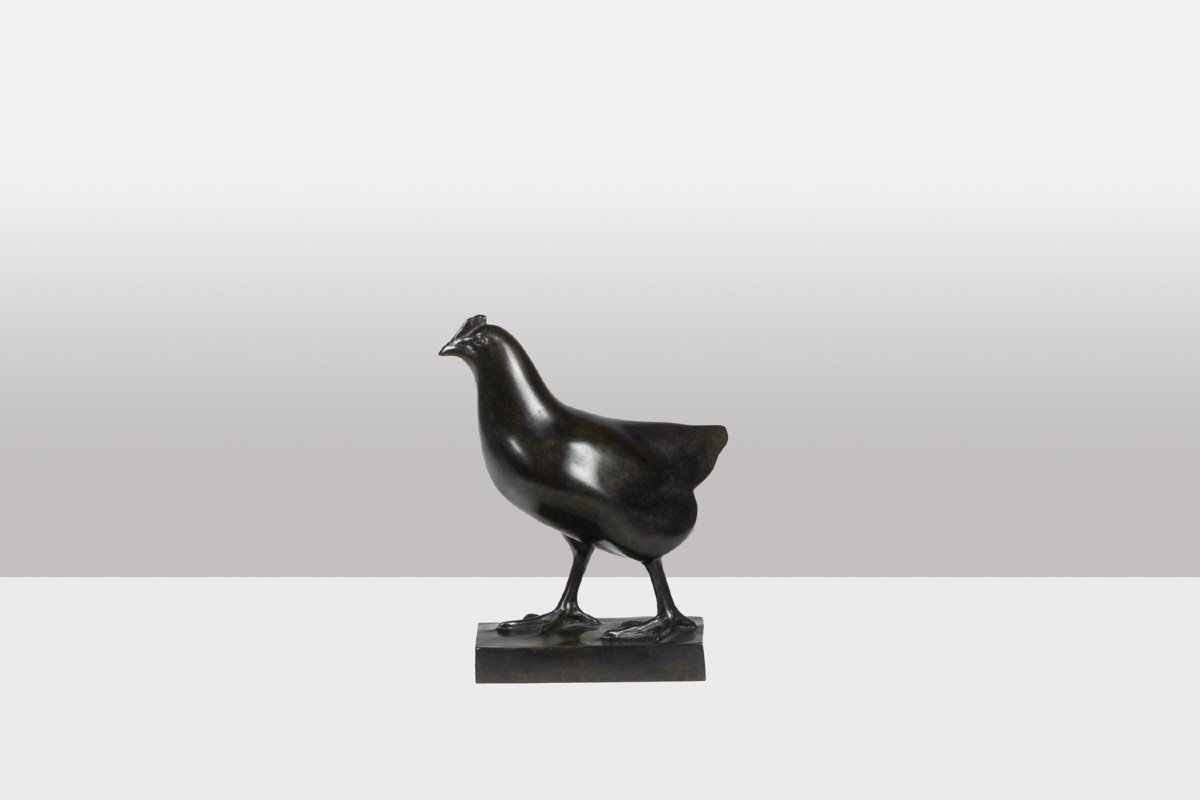 François Pompon. “hen”, Bronze, Print From 2006.-photo-7