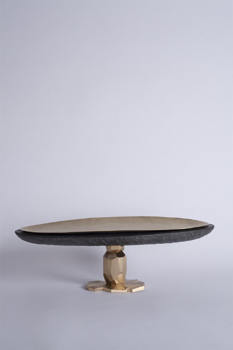 "pitoin" Cup In Slate In Hammered Brass. Contemporary Work. Ls5954637y-photo-4