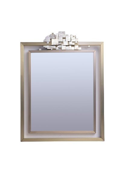 “boizot” Mirror In Brass And Pyrite. Contemporary Work. Ls5943897u