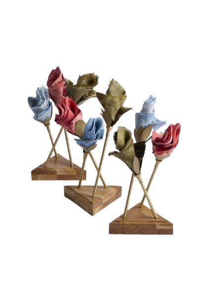 Porte-serviettes de table En Laiton à l'Imitation De Fleurs. Travail Contemporain. Ls5957309p