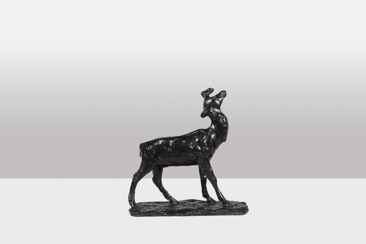 François Pompon. “deer Bramant”, Bronze, Print From 2006.-photo-5