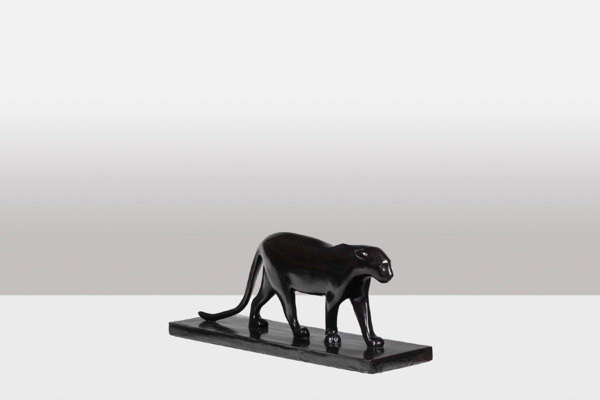 François Pompon. “black Panther”, Bronze, Print From 2006.-photo-2