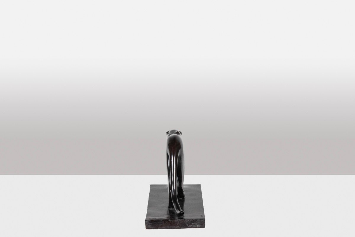 François Pompon. “black Panther”, Bronze, Print From 2006.-photo-3