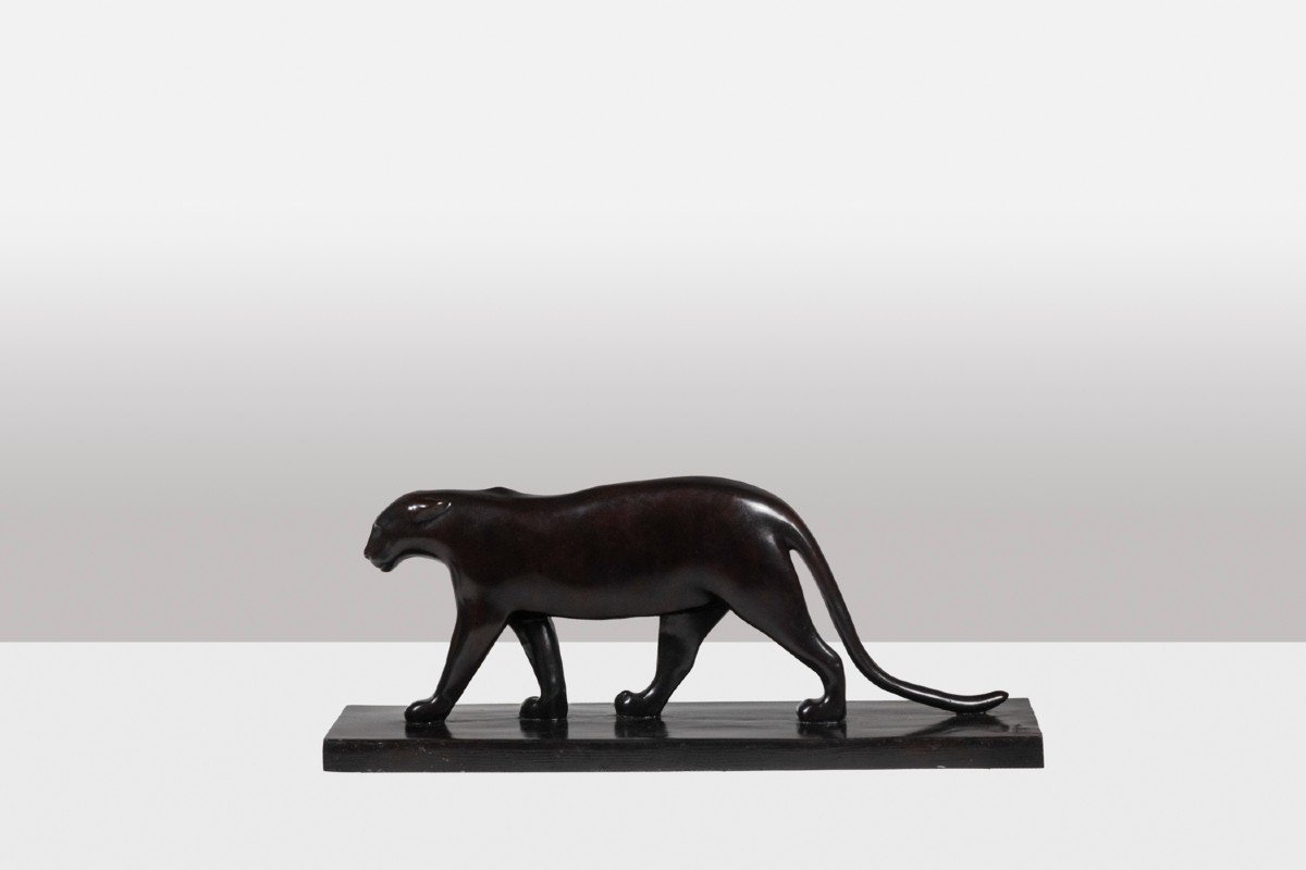 François Pompon. “black Panther”, Bronze, Print From 2006.-photo-7