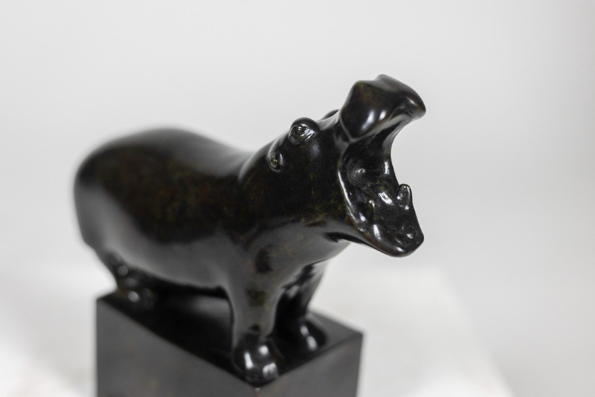 François Pompon. “hippopotamus”, Bronze, Print From 2006.-photo-5