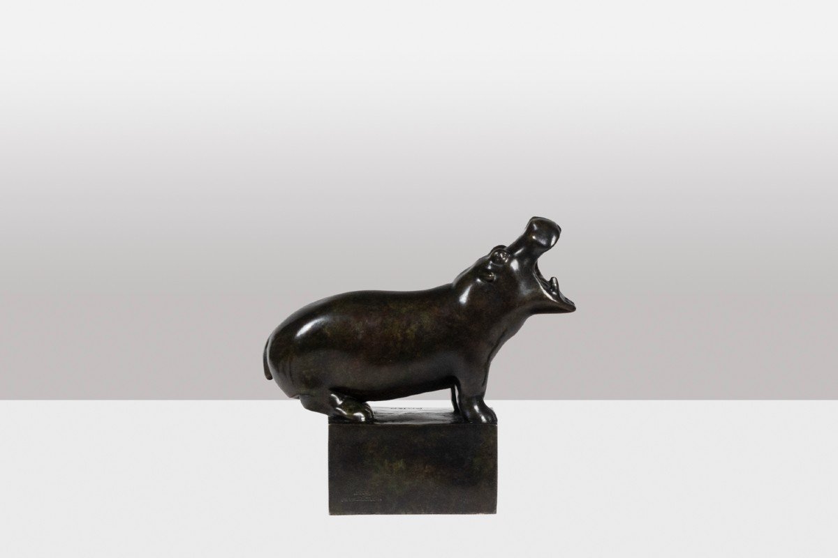 François Pompon. “hippopotamus”, Bronze, Print From 2006.-photo-6