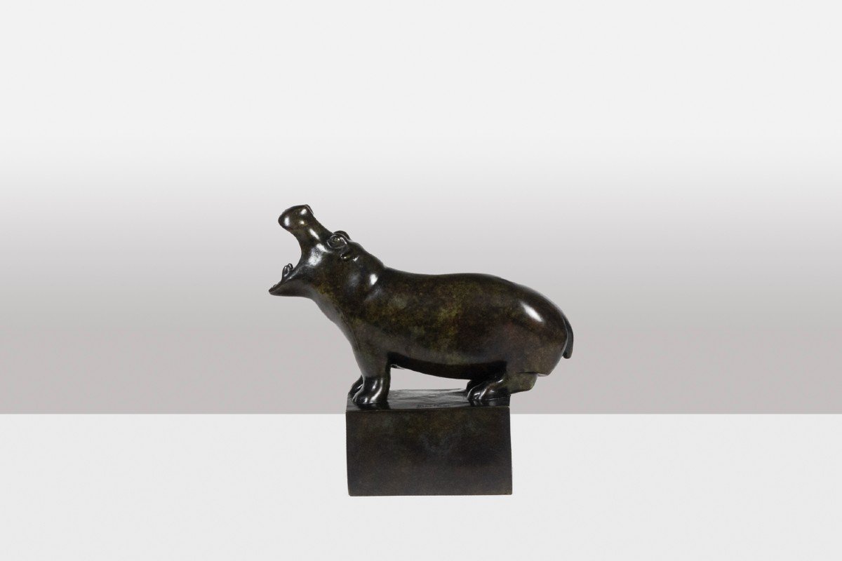 François Pompon. “hippopotamus”, Bronze, Print From 2006.-photo-7