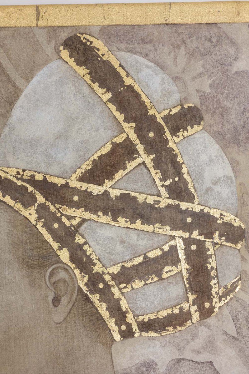 Renaissance Style Painted Canvas. Contemporary Work.-photo-3