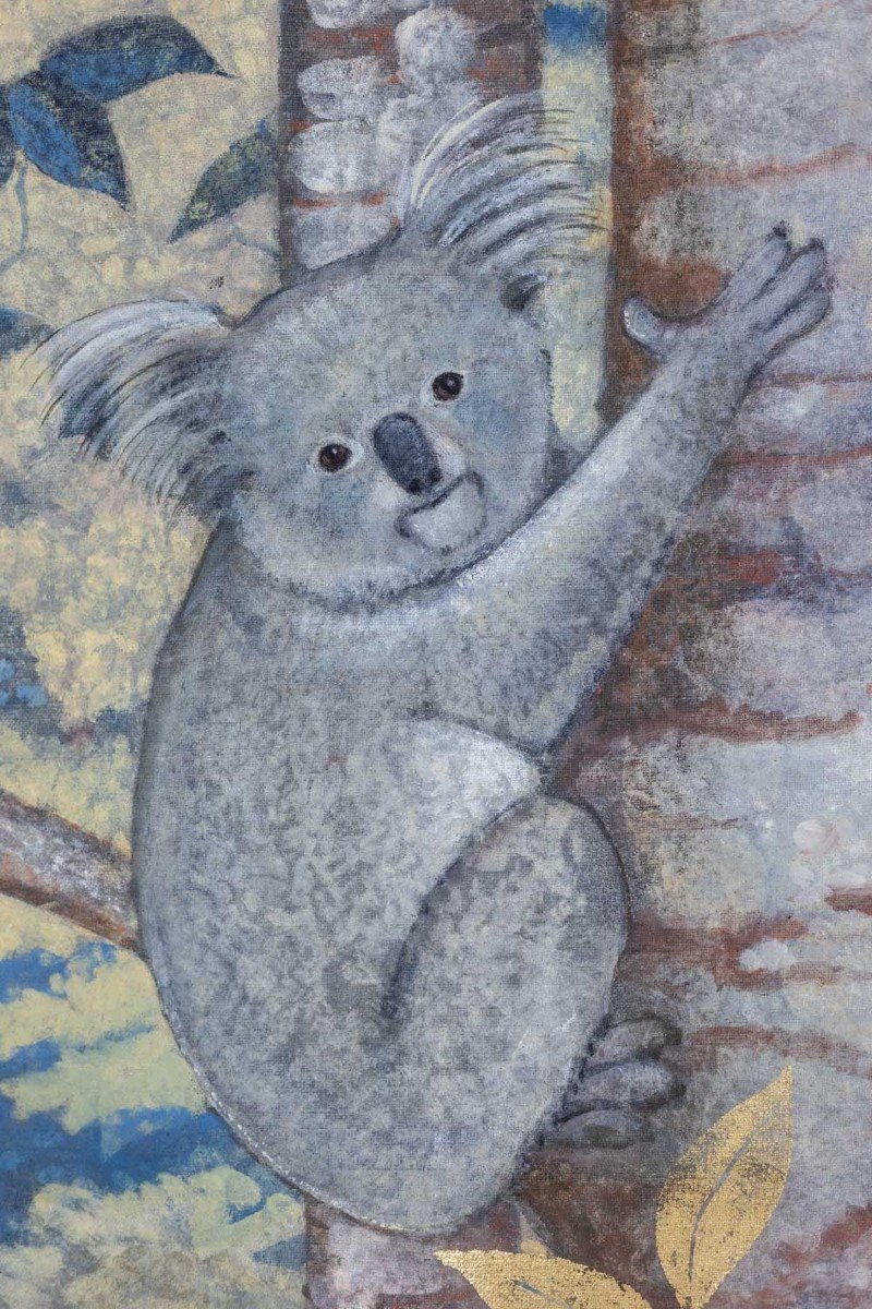 Painted Canvas Representing Koalas. Contemporary Work. Ls5725998u-photo-3