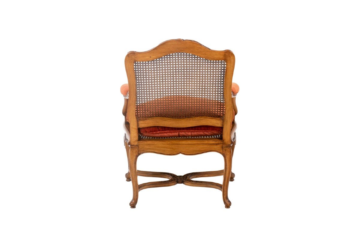 Jean Mocqué, Pair Of Regency Style Cane Armchairs, 20th Century, Ls4699701-photo-4