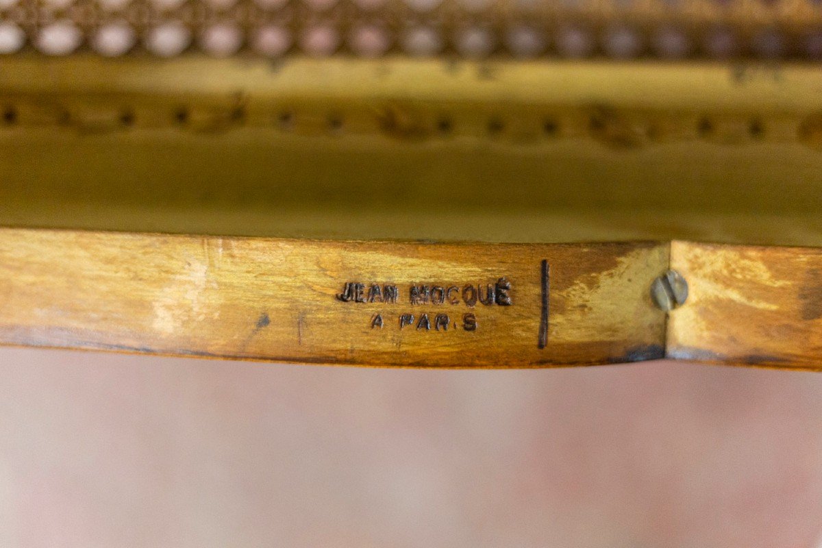 Jean Mocqué, Pair Of Regency Style Cane Armchairs, 20th Century, Ls4699701-photo-7