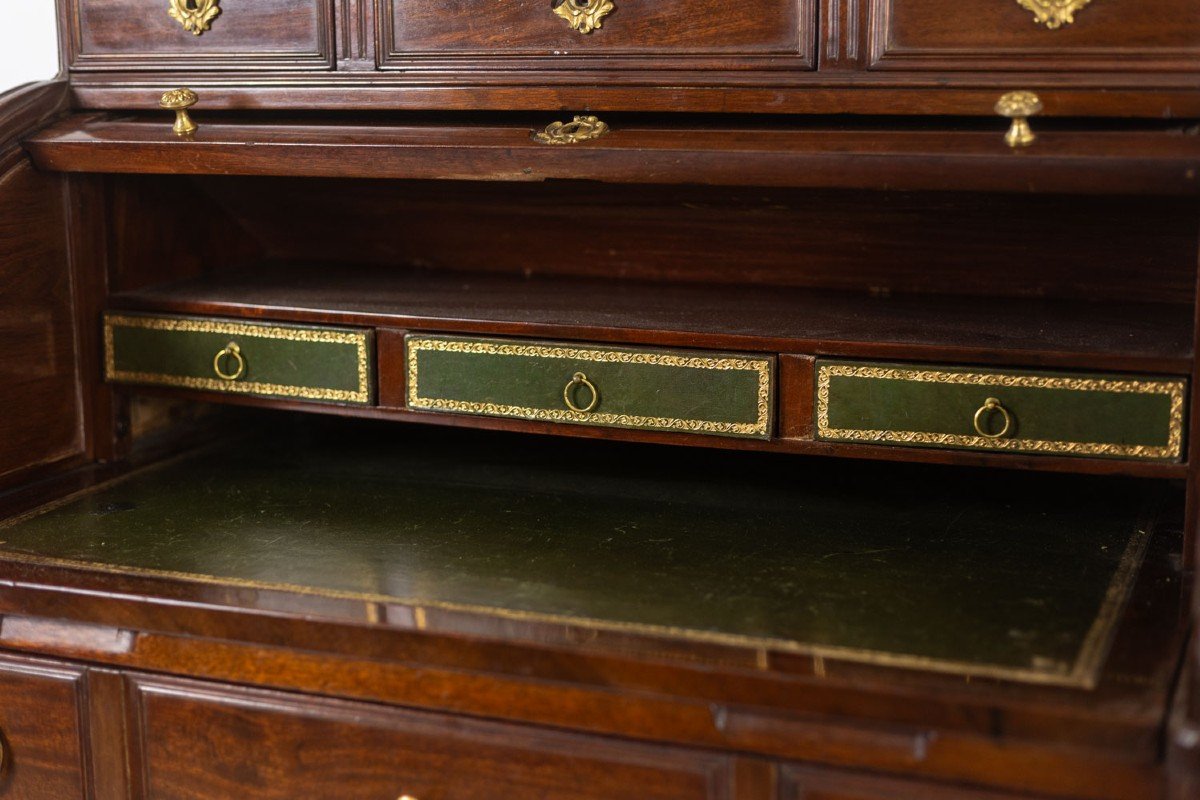 Desk – Or Secretary, Cylinder, Mahogany. Late 18th Century Period.-photo-5