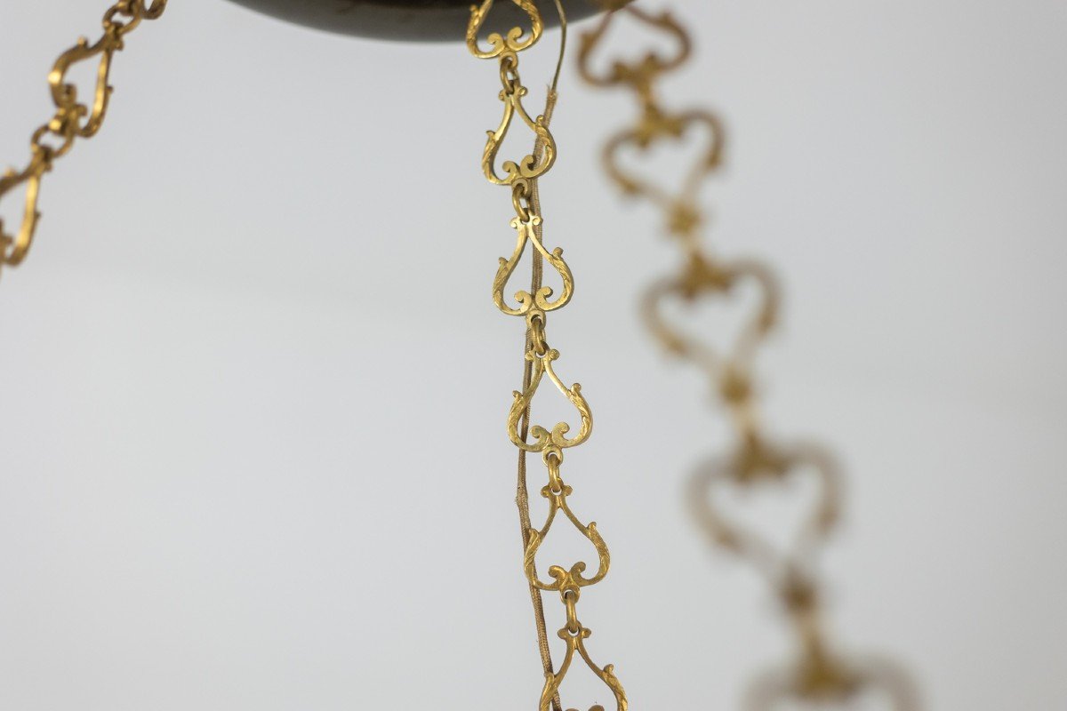 Baguès House. Empire Style Chandelier In Gilt Bronze. 1950s.-photo-3