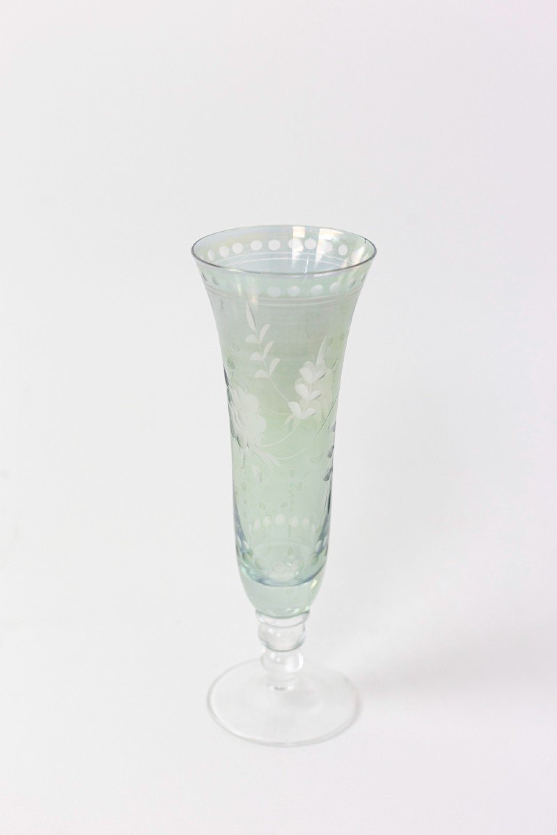 Set Of Bohemian Crystal Style Glasses, Contemporary Work-photo-2