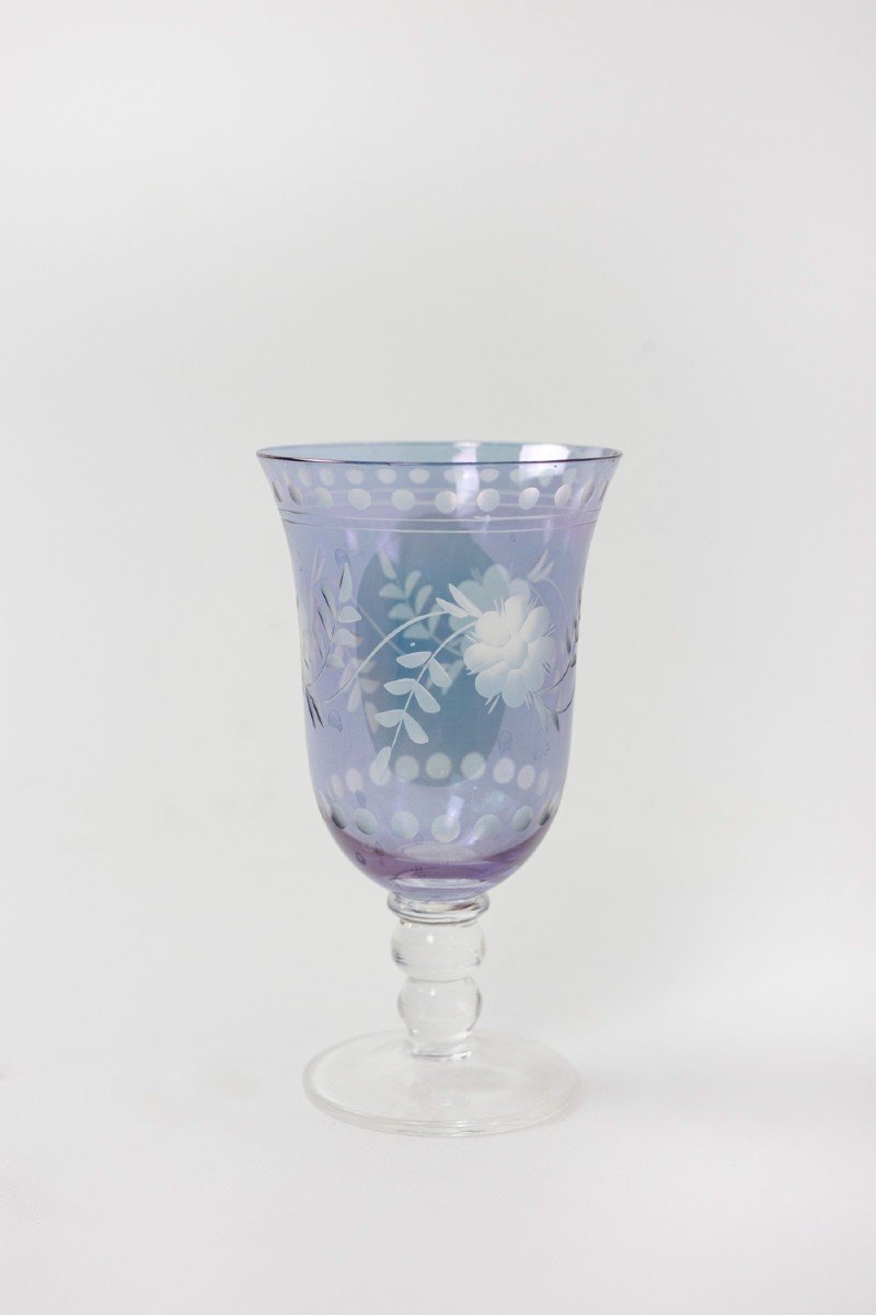 Set Of Bohemian Crystal Style Glasses, Contemporary Work-photo-3
