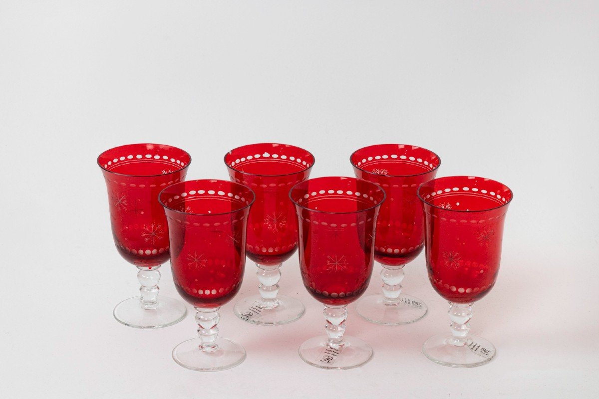 Set Of Bohemian Crystal Style Glasses, Contemporary Work-photo-7