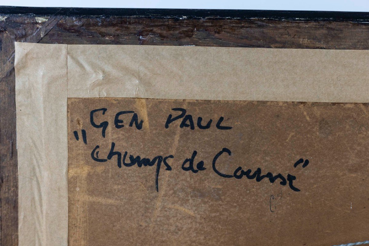 Gen Paul, Gouache « Champs De Course », Années 1950-photo-7