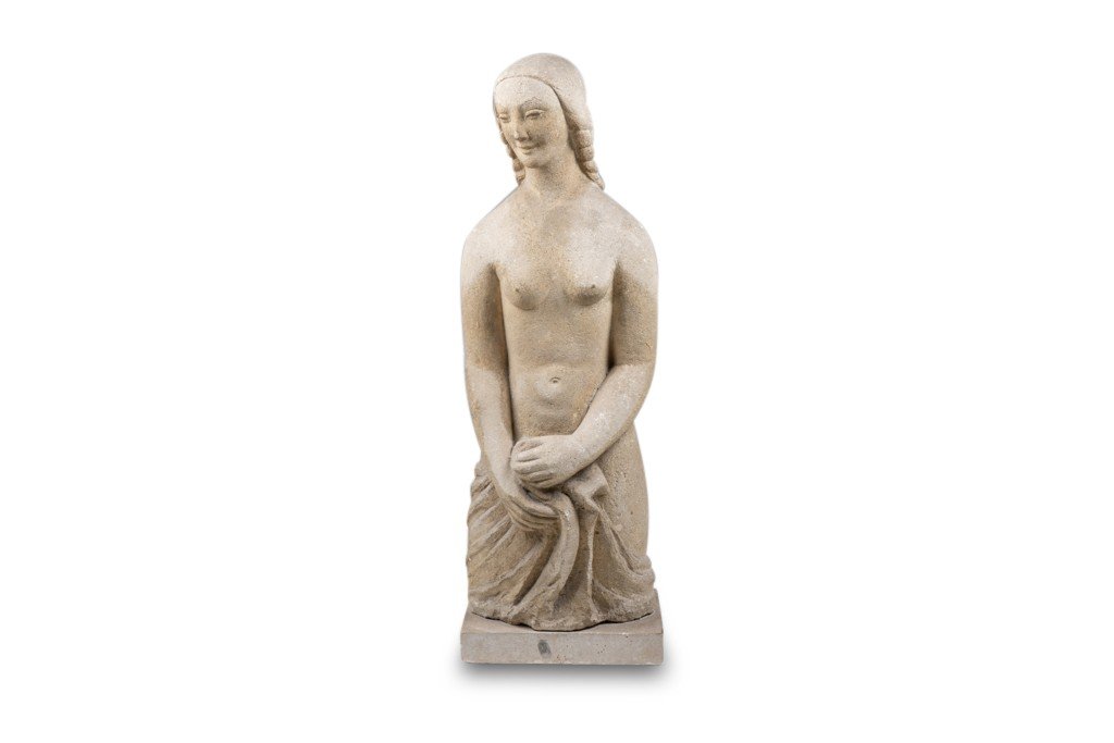 Limestone Sculpture Representing Marie Madeleine. 1940s.