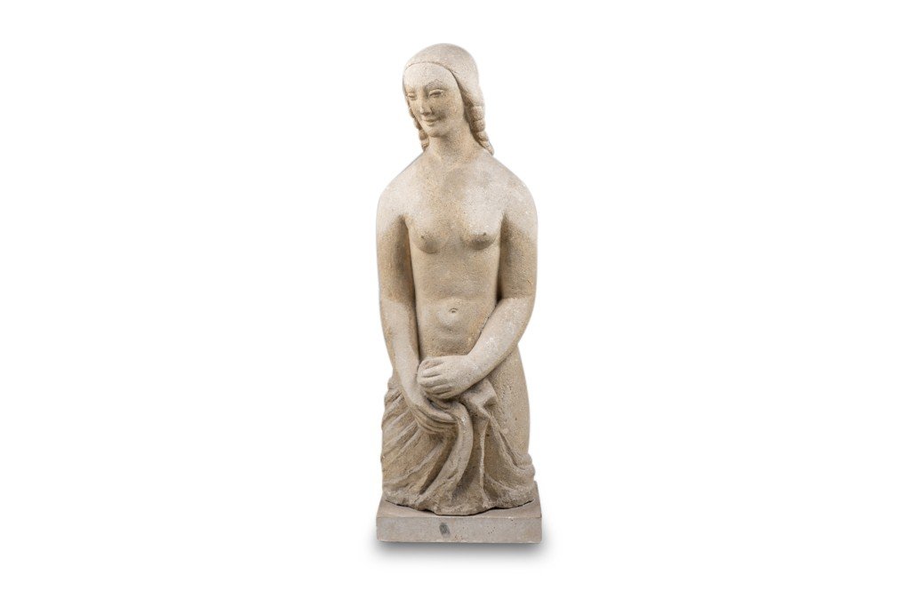 Limestone Sculpture Representing Marie Madeleine. 1940s.