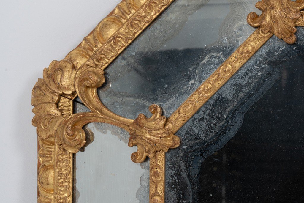 Pair Of Louis XIV Style Mirrors In Gilded Wood. Circa 1880.-photo-2