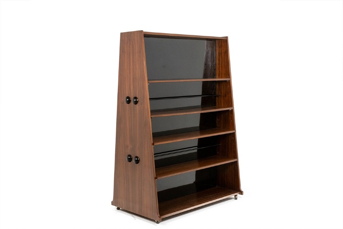 “double-sided” Rosewood Bookcase On Casters. Circa 1960. Ls58761008h-photo-2