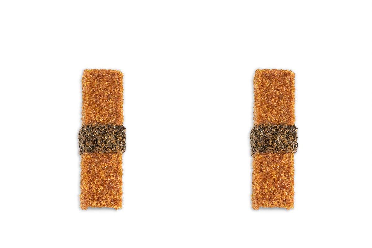 Paire D’appliques « Honey » En Ambre Et Oeil Du Tigre. Contemporain. Ls60042086g-photo-2