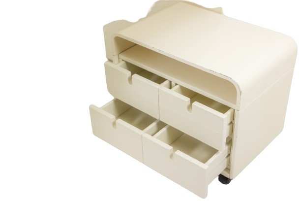Desk And Its Cardboard Box In White Lacquered Plywood. 1970s. Ls56601111a-photo-6