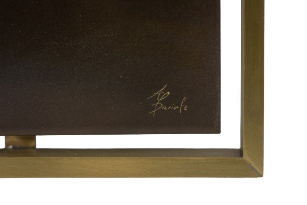 Patinated Brass Panel “abstraction Opus V”. Contemporary Work.  Ls59481209i-photo-2