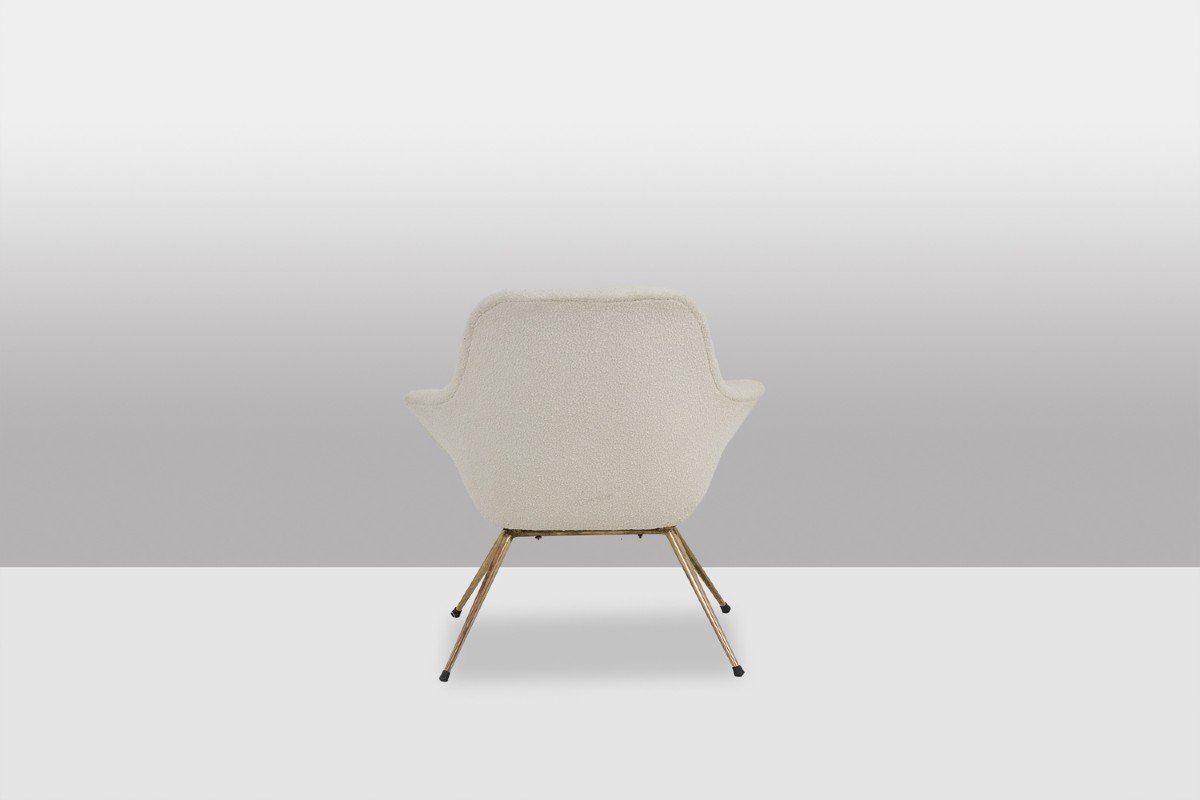 Pair Of Cocktail Armchairs In Golden Brass. 1960’s. Ls42411551-photo-4