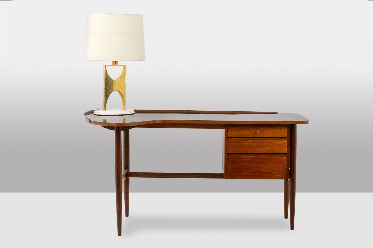 Free-form Teak Desk. 1950s. Ls614859q-photo-2