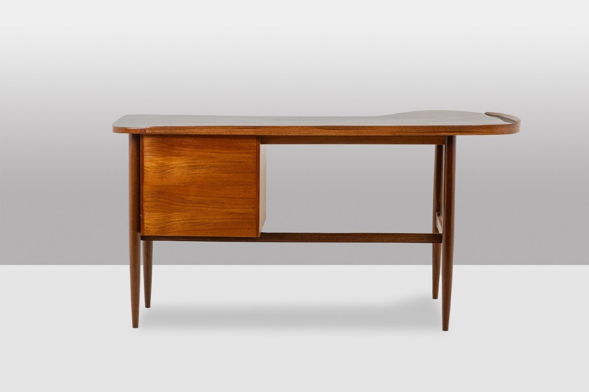 Free-form Teak Desk. 1950s. Ls614859q-photo-2