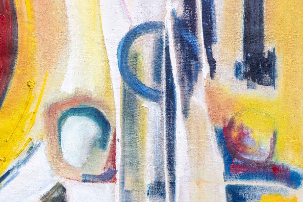 André Klumb For Maison Jansen. Oil On Canvas. 1970s. Ls61631153t-photo-1
